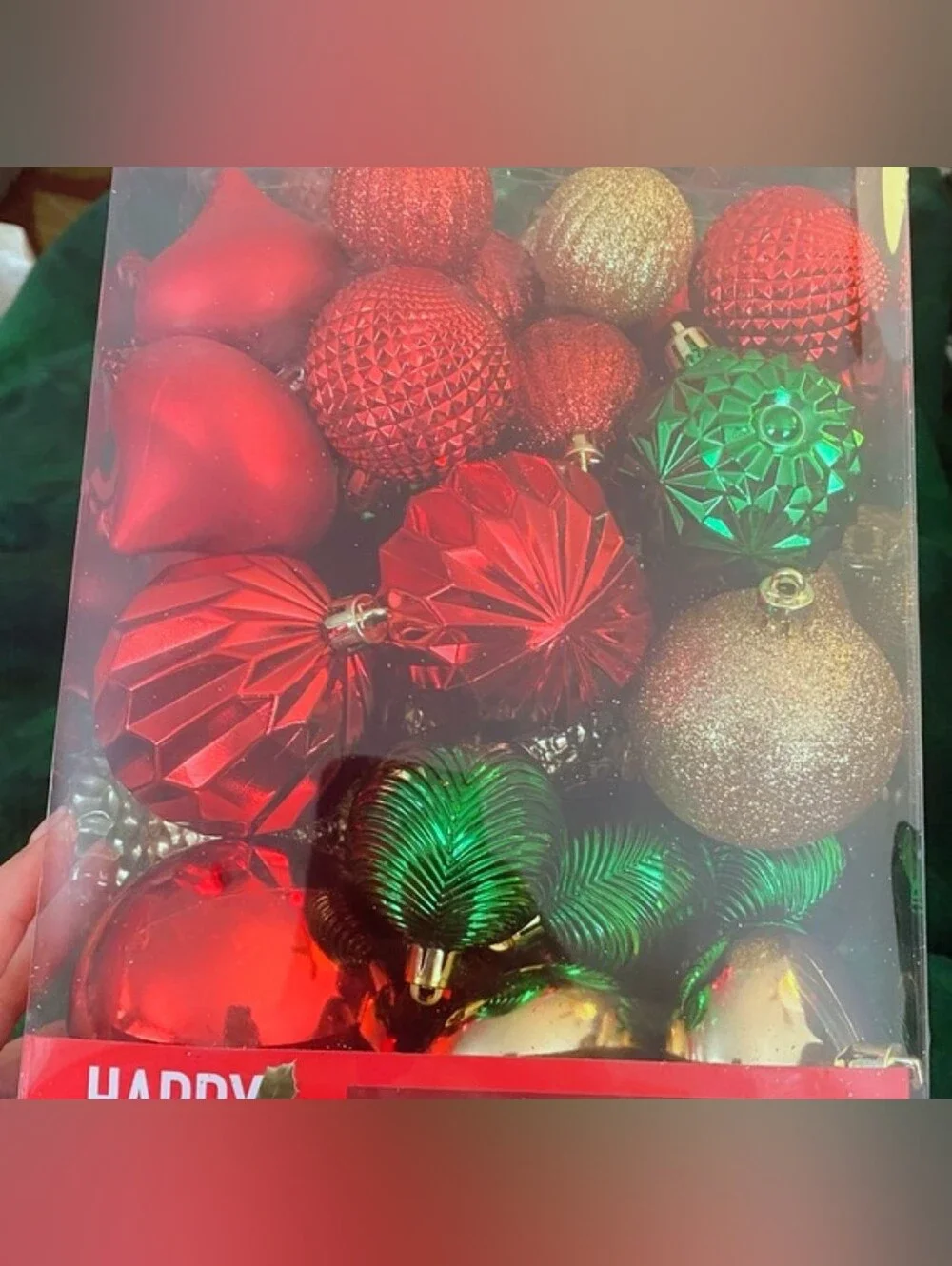 NEW Christmas Ornaments (Set Of 50) - Gold, Red & Green Shatterproof